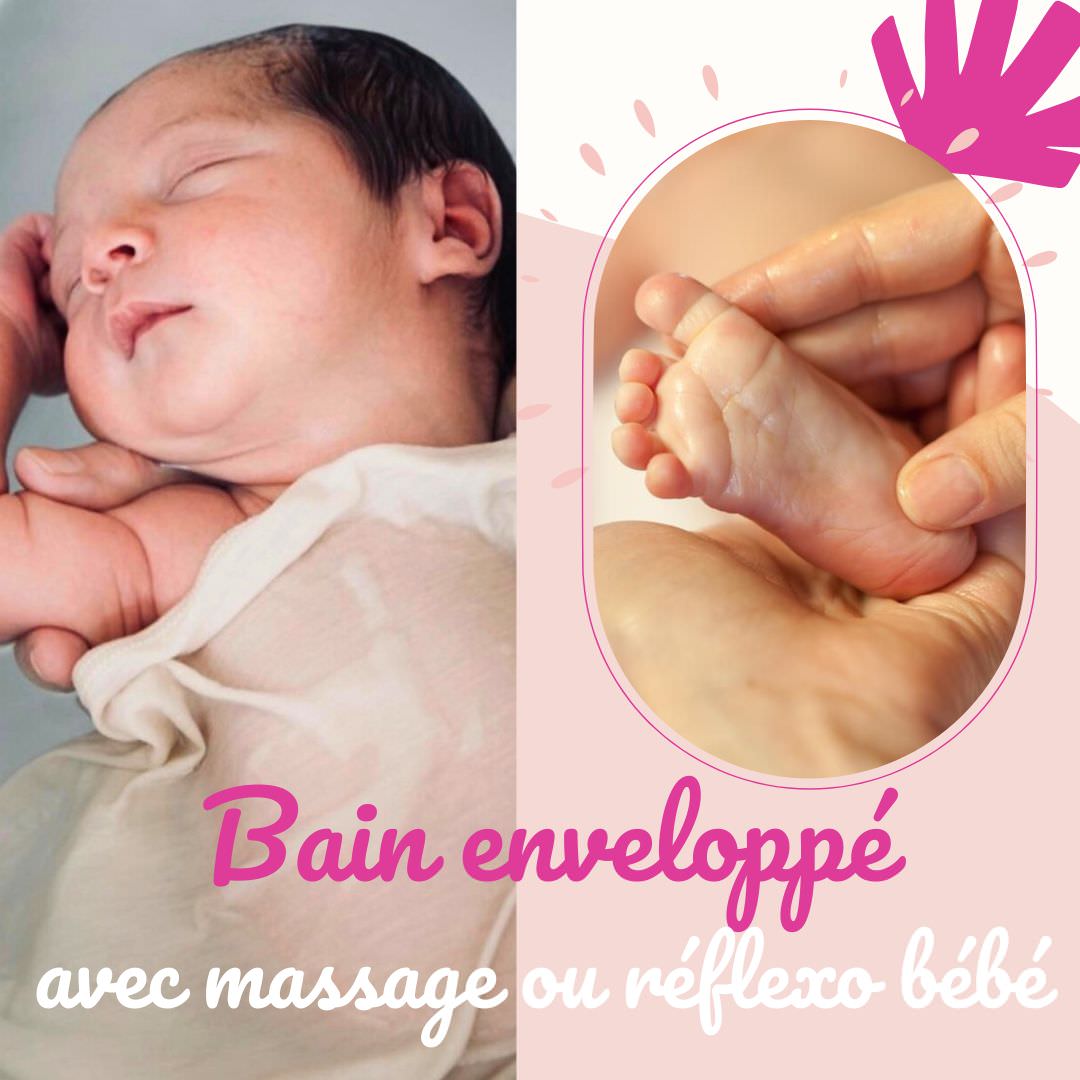 Bain bébé enveloppé avec massage