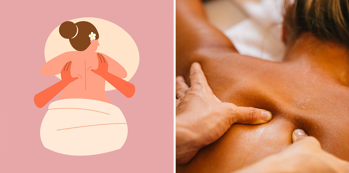 Massage du dos postpartum