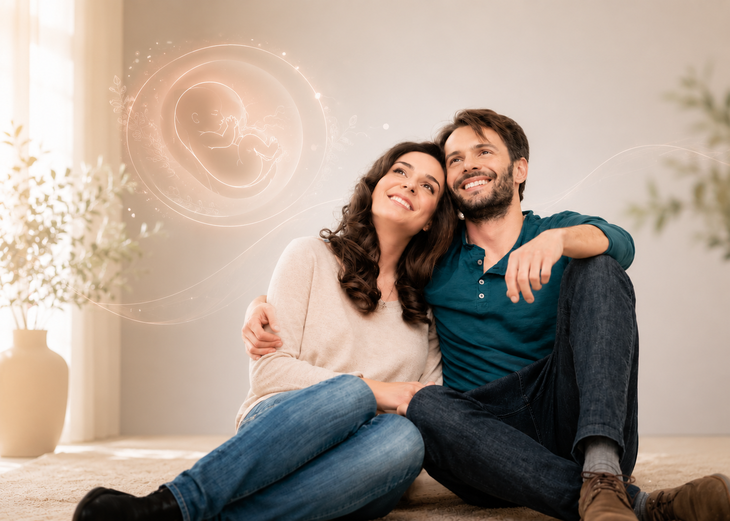 Couple en attente d'un enfant